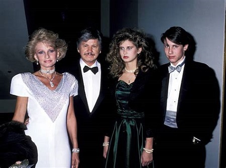 Jill Ireland, Charles Bronson, daughter Zuleika and son Tony during a Cancer Research Dinner.